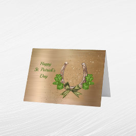 Horseshoe Klöver St patricks day Helgkort