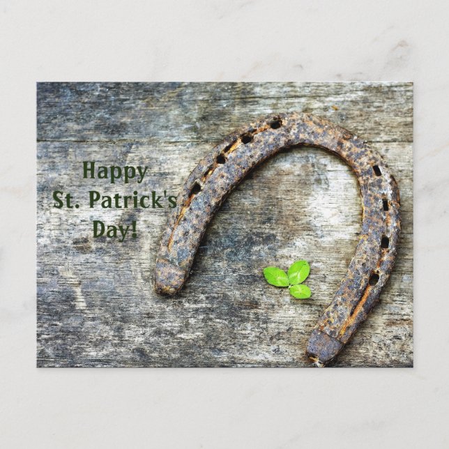 Horseshoe Klöver St. Patrick's Day Postcard Vykort (Framsida)