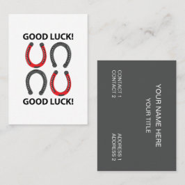 Horseshoe Lycka till Horseshoe Visitkort