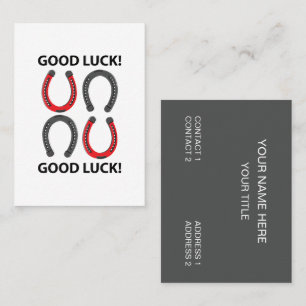 Horseshoe Lycka till Horseshoe Visitkort