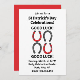 Horseshoe Lycka till St patrick's day Horseshoe Inbjudningar