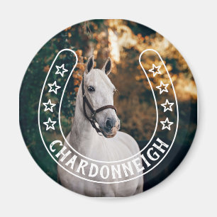 Horseshoe med fotfoto från Stars & Horse Namn Magnet