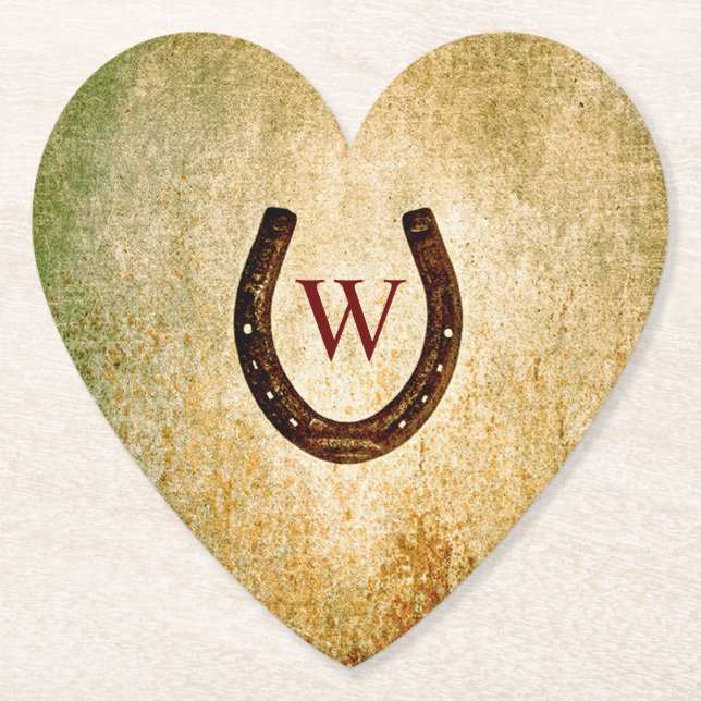 Horseshoe Monogrammed Papper Underlägg (Framsida)
