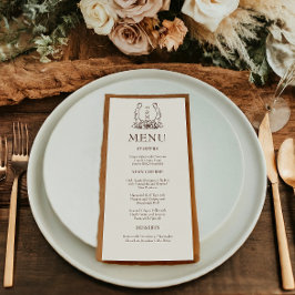 Horseshoe och Blommigt Westernare Land Boho Bröllo Meny