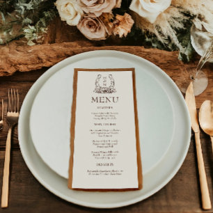 Horseshoe och Blommigt Westernare Land Boho Bröllo Meny