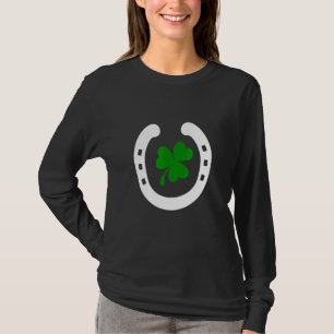 Horseshoe och C-Roligten Saint Patricks Day L T Shirt