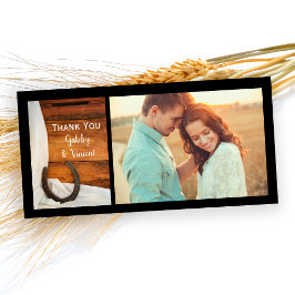 Horseshoe och satatin Westerna Barn Bröllop Tack Kort