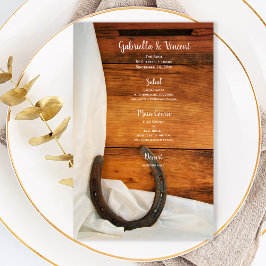 Horseshoe och Satin Land Westerna Bröllop Menu