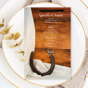 Horseshoe och Satin Land Westerna Bröllop Menu