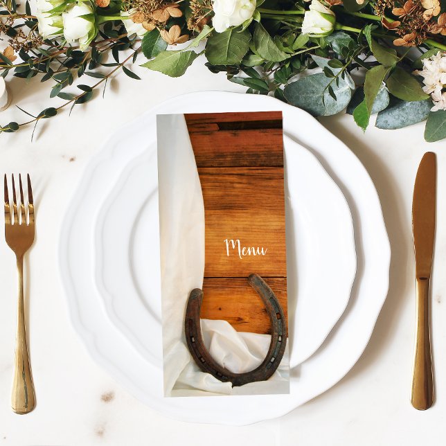 Horseshoe och Satin Land Westerna Bröllop Menu Meny (Skapare uppladdad)