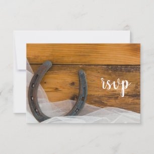 Horseshoe och Veil Western Barn Bröllop OSA Kort