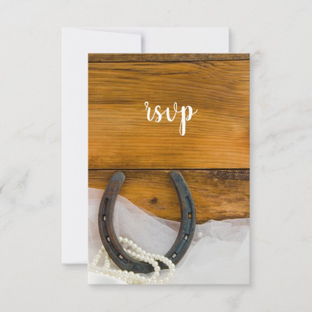 Horseshoe Pearls Land Barn Bröllop OSA Card Kort (Framsida)