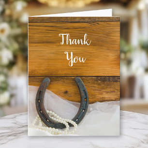 Horseshoe Pearls Westerna Barn Bröllop Tack Kort
