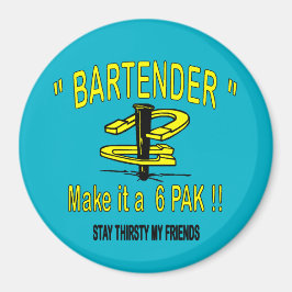 HorseShoe Pitching 3-tums Round Magnet