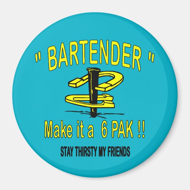 HorseShoe Pitching 3-tums Round Magnet (Framsidan)