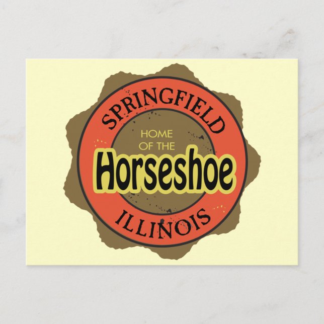 Horseshoe Sandwich Springfield Illinois Vykort (Framsida)