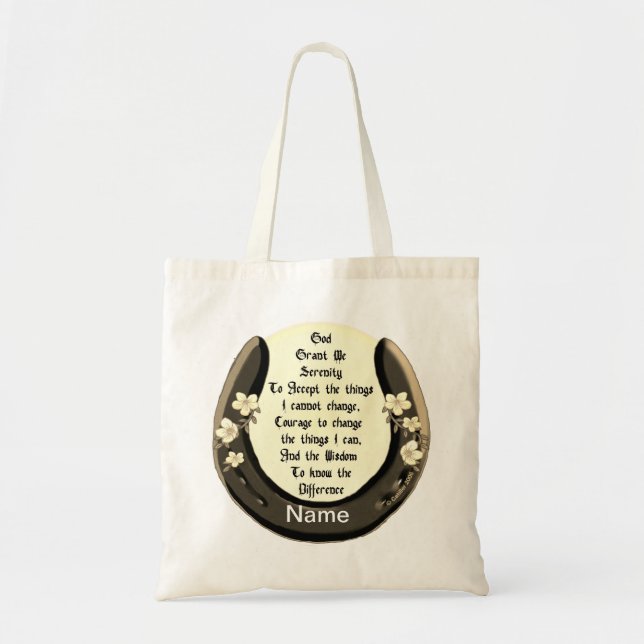 Horseshoe serenity prayer Tote Bag Tygkasse (Framsidan)
