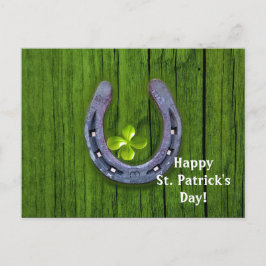 Horseshoe Shamrock 2 St. Patrick's Day Postcard Vykort