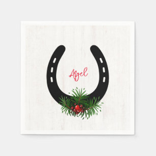 Horseshoe Silhouette jul Greenery NAMN Pappersservett