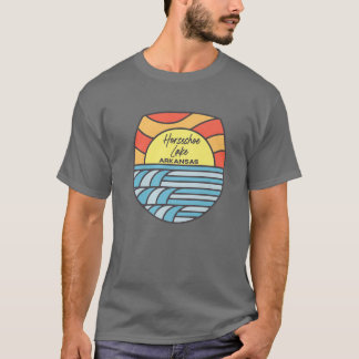 Horseshoe Sjö Arkansas AR Sunset Vacation Souveni T Shirt