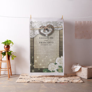 Horseshoe Snöre Hydrangea Wood Photo Booth BackDro Tyg
