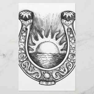 Horseshoe Sol och Sea Tattoo Brevpapper