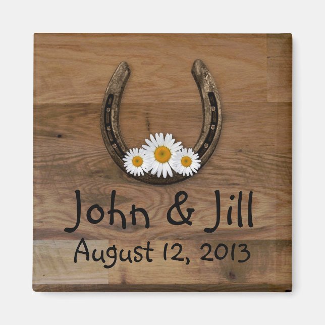 Horseshoe Wedding Favor Magnet (Framsidan)
