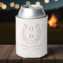Horseshoe Western Country Brown Monogram Wedding 