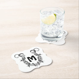 Horseshoe Wrapped in Barbed Wire Monogram Underlägg Papper