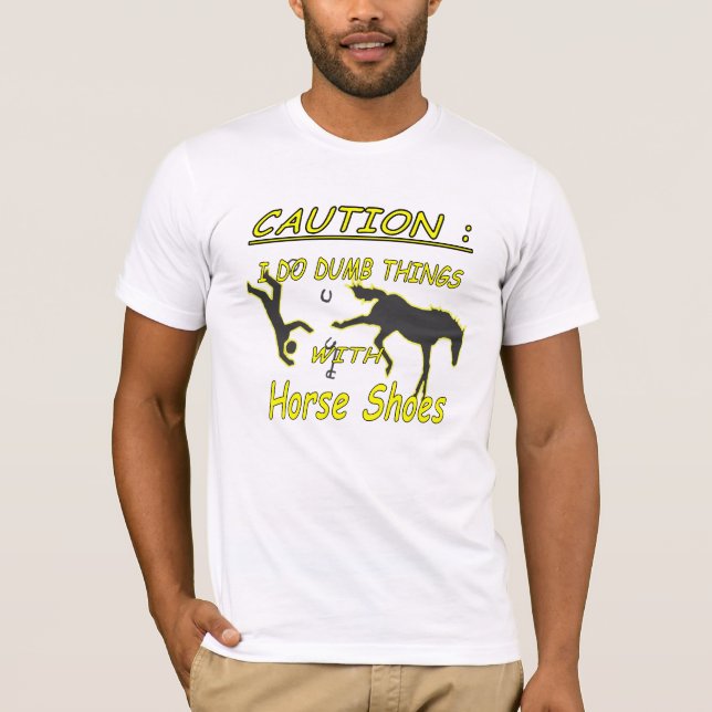 HorseShoes Caution Bella Canvas Tee (Framsida)
