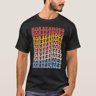 Horseshoes Groovy Retro Sports T Shirt