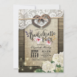 Horseshoes Heart Snöre Hydrangea Bachelorette Part Inbjudningar