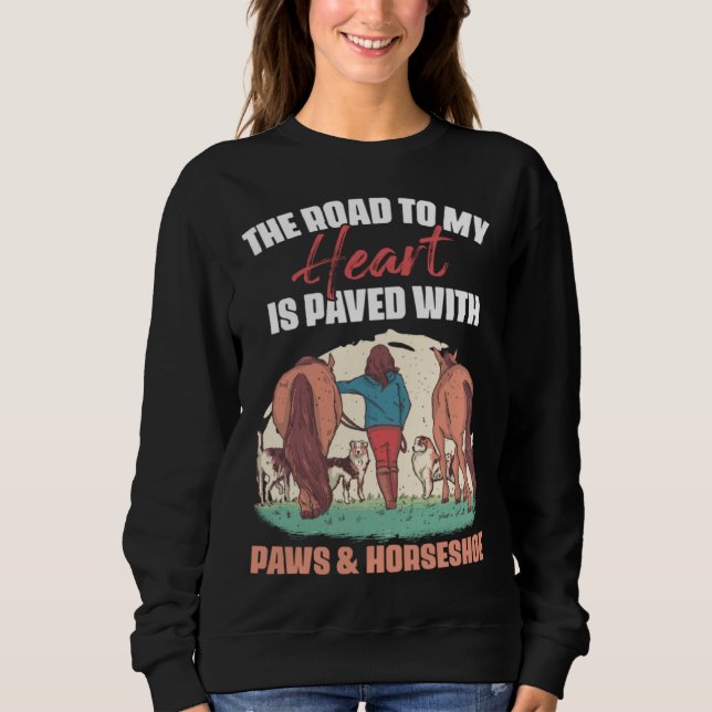 Horseshoes Pawprint Country Life for Horse Dog T Shirt (Framsida)