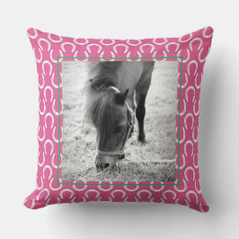 Horseshoes Rosa Pet Horse Namn Photo KeepsakThro Kudde