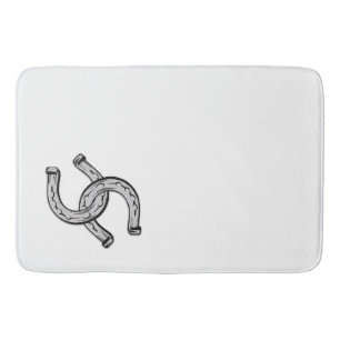 Horseshoes White Badrumsmatta