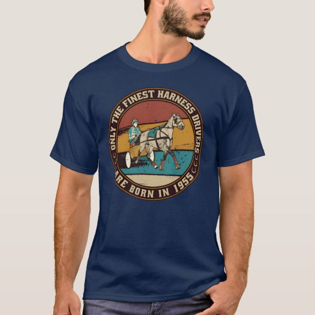 HorsesrottingDrivers born 1955 Birthday retro T Shirt (Framsida)