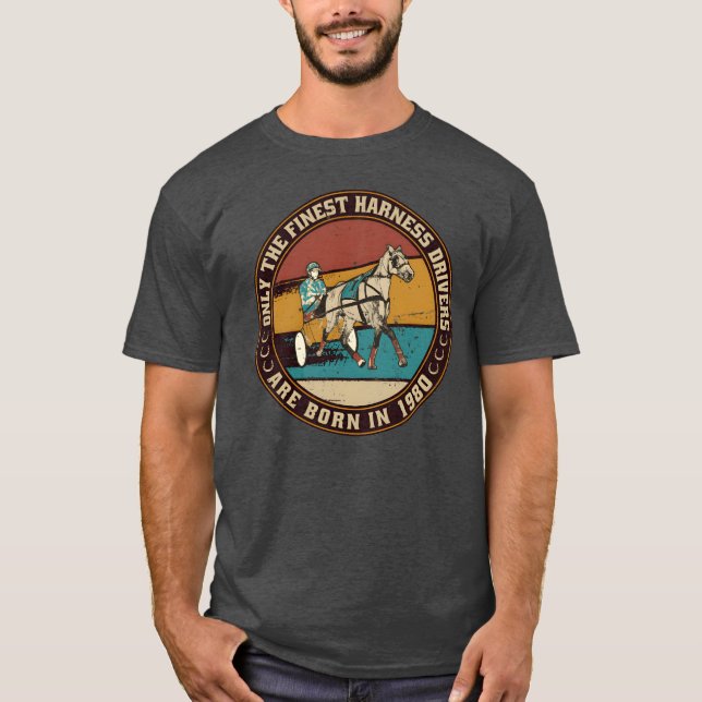 HorsesrottingDrivers born 1980 Birthday boy T Shirt (Framsida)