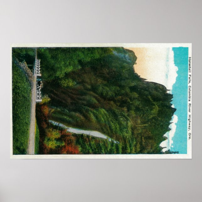 Horsetail Falls i Columbia River Gorge Poster (Framsidan)