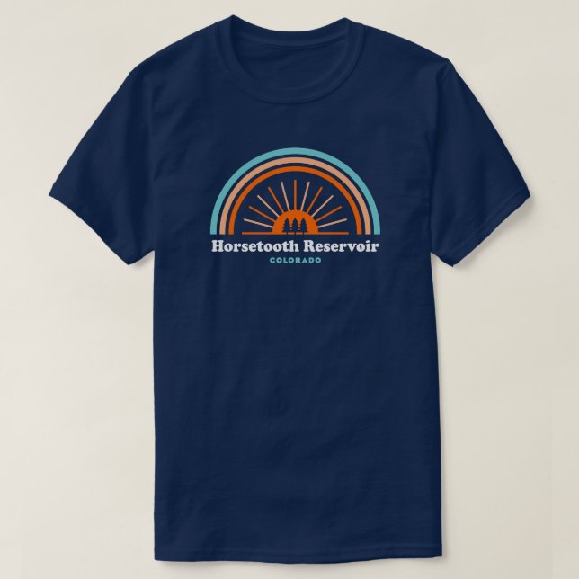 Horsetooth Reservoir Colorado Rainbow T Shirt (Design framsida)