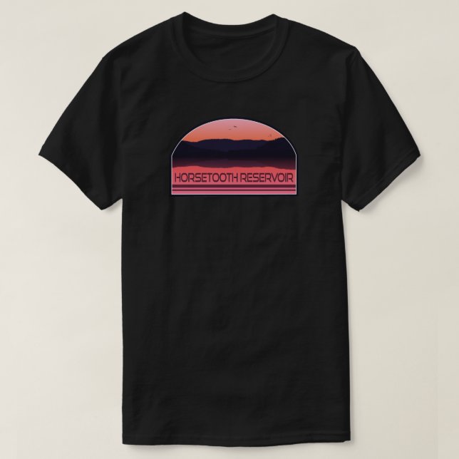 Horsetooth Reservoir Colorado Red Sunrise T Shirt (Design framsida)