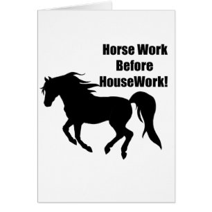 Horsework för husarbete hälsningskort