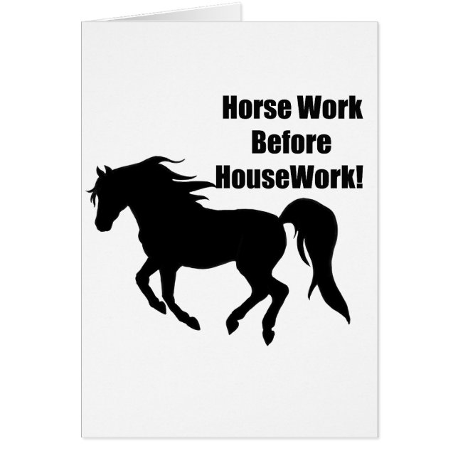 Horsework för husarbete hälsningskort (Framsidan)