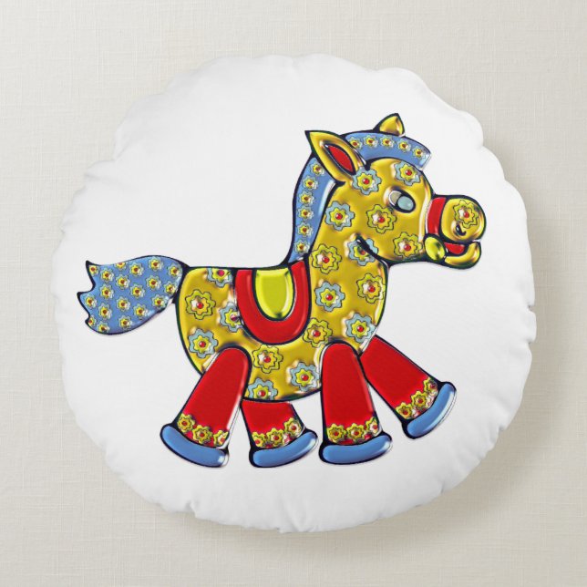 Horsey BABY DECOR Rund Kudde (Framsidan)