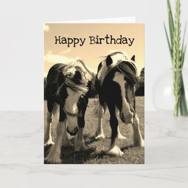 Horsey Birthday Card Kort (Framsida)