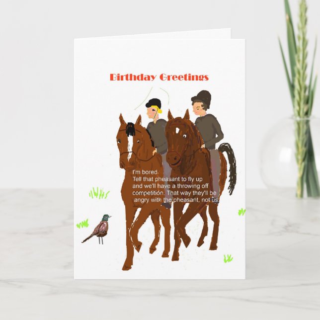 Horsey Birthday Card Kort (Framsida)