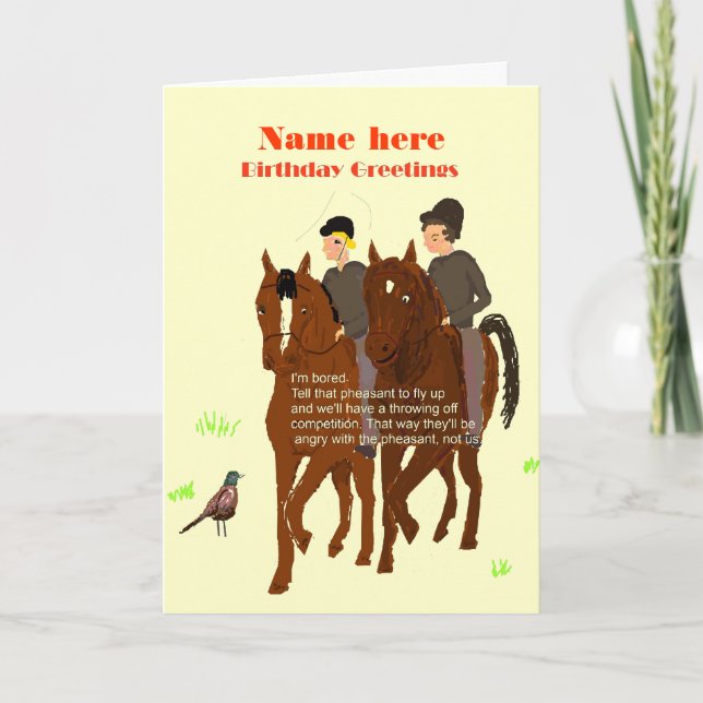 Horsey Birthday Card Kort (Framsida)