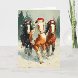  Horsey Christmas Greeting Card  Helgkort