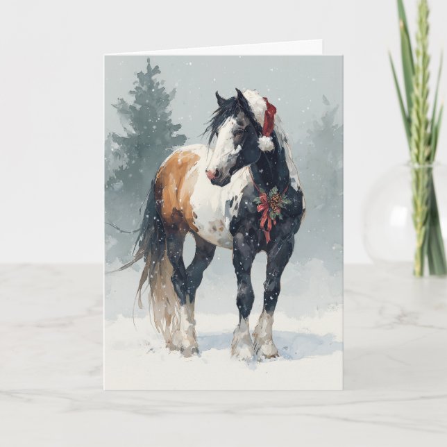  Horsey Christmas Greeting Card  Helgkort (Framsida)