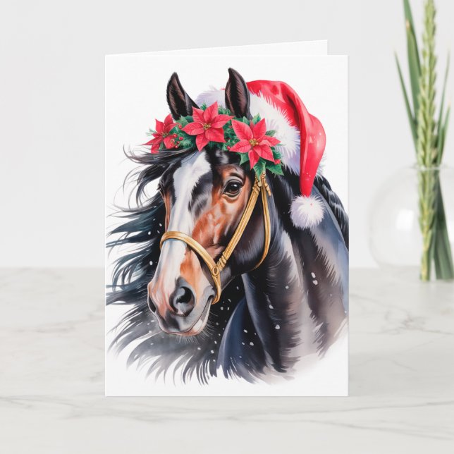  Horsey Christmas Greeting Card  Helgkort (Framsida)