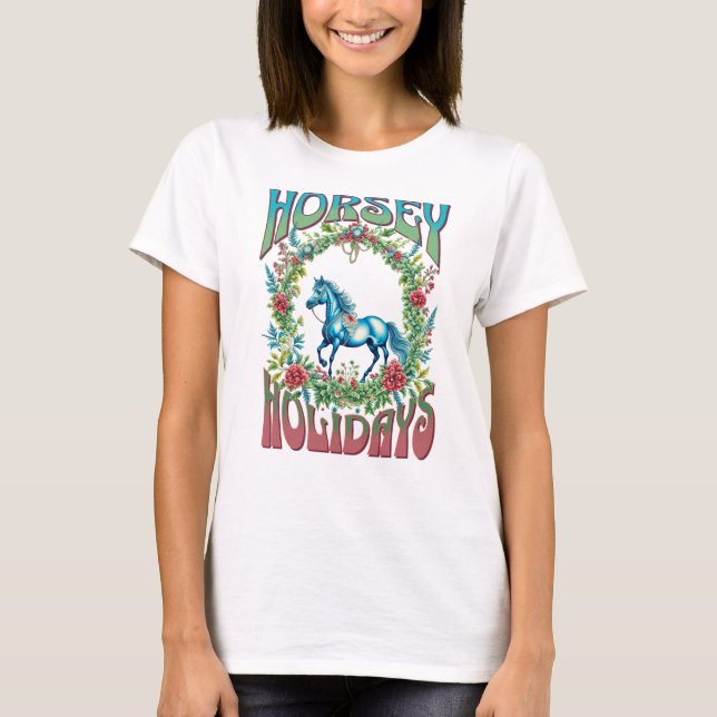 Horsey Helgdagars andedräkt T Shirt (Framsida)